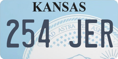 KS license plate 254JER