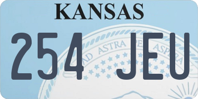 KS license plate 254JEU