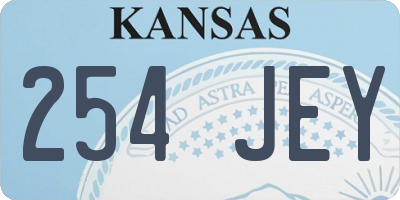 KS license plate 254JEY