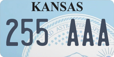 KS license plate 255AAA