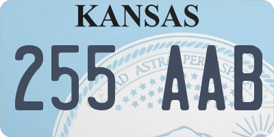 KS license plate 255AAB