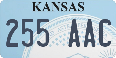 KS license plate 255AAC