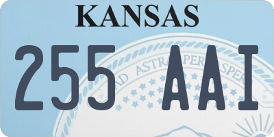 KS license plate 255AAI