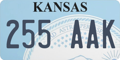 KS license plate 255AAK