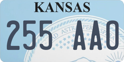 KS license plate 255AAO