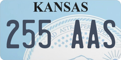 KS license plate 255AAS