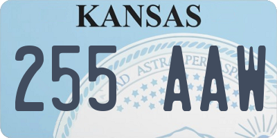 KS license plate 255AAW