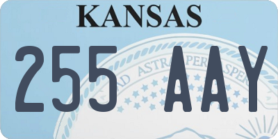 KS license plate 255AAY
