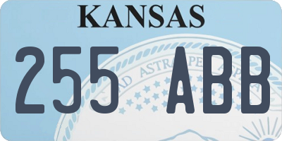 KS license plate 255ABB