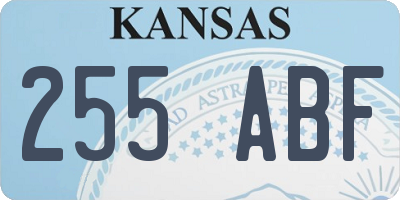 KS license plate 255ABF
