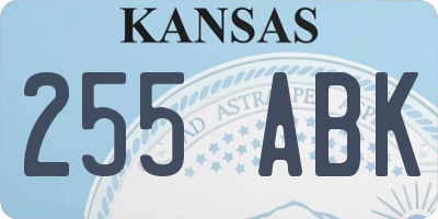 KS license plate 255ABK