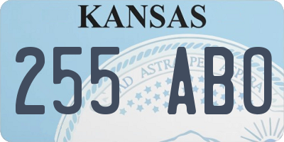 KS license plate 255ABO