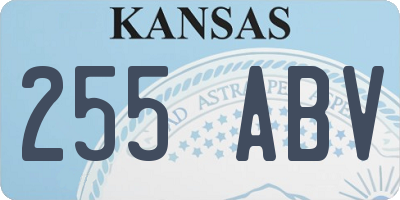 KS license plate 255ABV