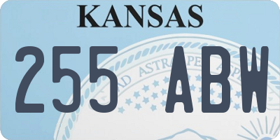 KS license plate 255ABW
