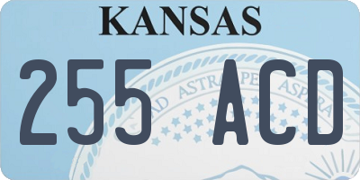 KS license plate 255ACD