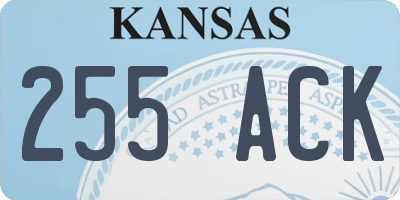 KS license plate 255ACK