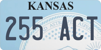 KS license plate 255ACT