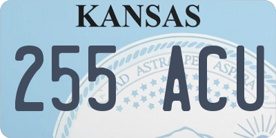 KS license plate 255ACU