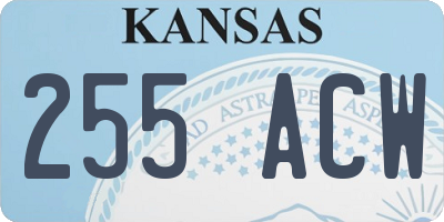 KS license plate 255ACW