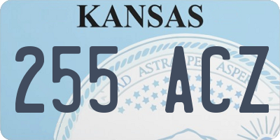 KS license plate 255ACZ