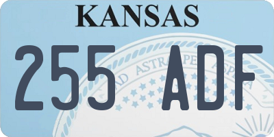 KS license plate 255ADF