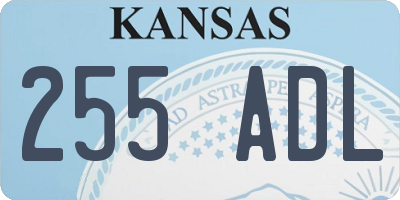 KS license plate 255ADL