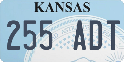 KS license plate 255ADT