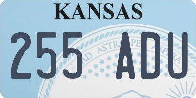 KS license plate 255ADU