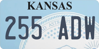 KS license plate 255ADW