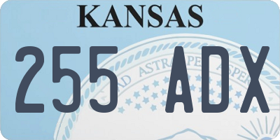 KS license plate 255ADX