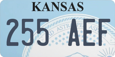 KS license plate 255AEF