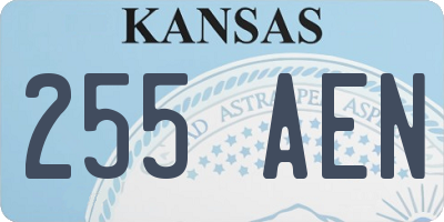 KS license plate 255AEN