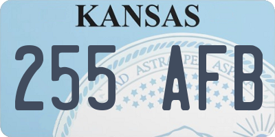 KS license plate 255AFB