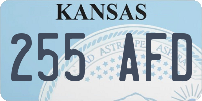KS license plate 255AFD