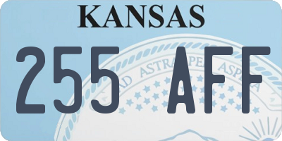 KS license plate 255AFF