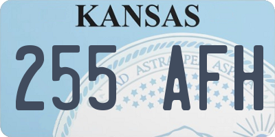 KS license plate 255AFH