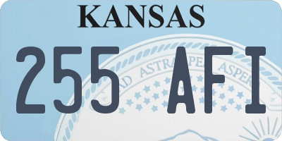 KS license plate 255AFI