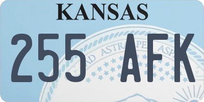 KS license plate 255AFK