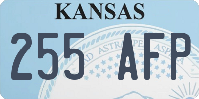 KS license plate 255AFP