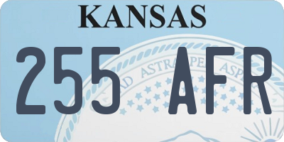 KS license plate 255AFR