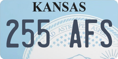 KS license plate 255AFS