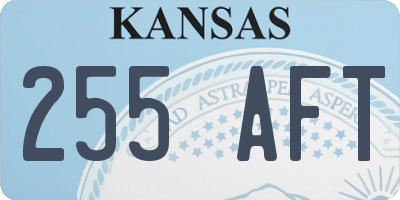 KS license plate 255AFT
