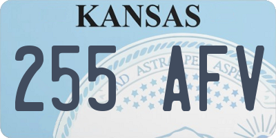 KS license plate 255AFV