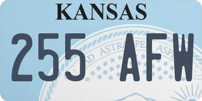 KS license plate 255AFW