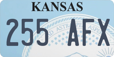 KS license plate 255AFX