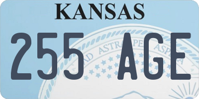 KS license plate 255AGE