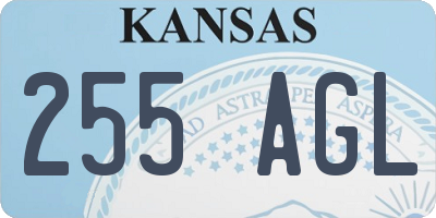KS license plate 255AGL