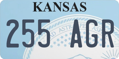 KS license plate 255AGR
