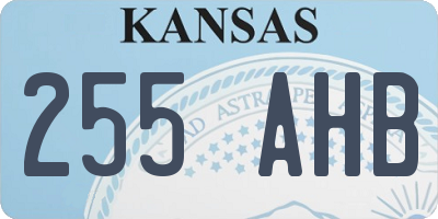 KS license plate 255AHB