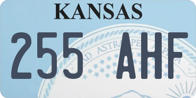 KS license plate 255AHF